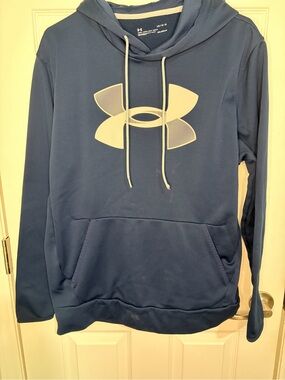 LG Men's Navy Blue Zip-Up Sweater with Light Logo